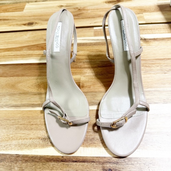 Tony Bianco Lush Gold Buckle Strappy Heeled Sandal in Bisque Revolve size 8.5 - Picture 11 of 13